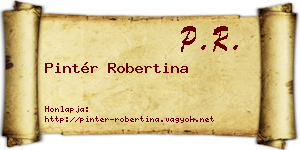 Pintér Robertina névjegykártya